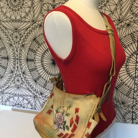 100% Vintage-Inspired Floral Leather Handbag/Pocket Book - Picture 7 of 7